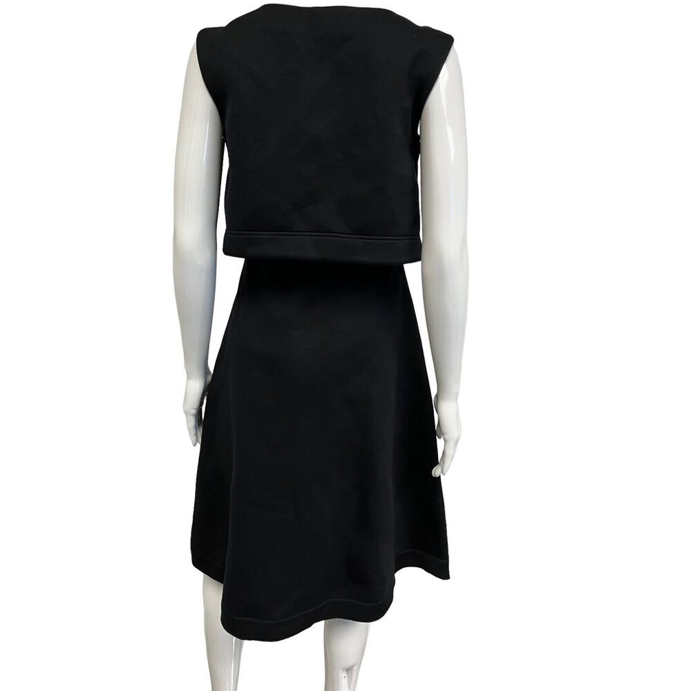 DOROTHEE SCHUMACHER Black 100% Modal Scuba Sleeveless A-Line Midi Dress Size M - Picture 3 of 4